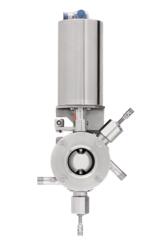 Zwischenflansch-Leckage-Scheibenventil VMove® Luft/Feder mit Vorbereitung DIN