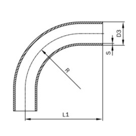 Piggable Bend 90° Series A 2.5D DIN