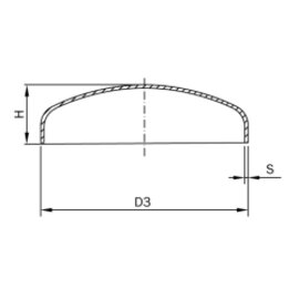 Convex bottom similar to DIN EN 10253-4 DIN