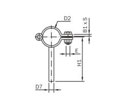 Pipe Clamp, hinged with Shaft Series A/B DIN