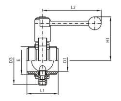 Butterfly Valve Male manually operated IDF