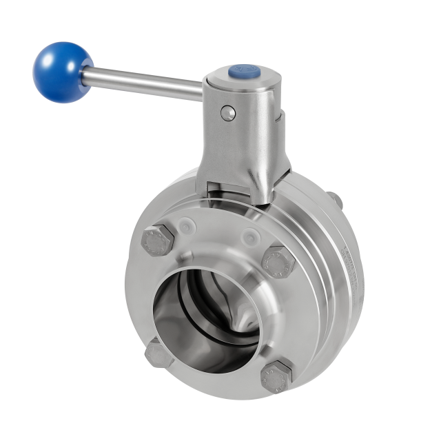Comp. Interm. Flange Butterfly Valve manually DN25 1.4301 EPDM
