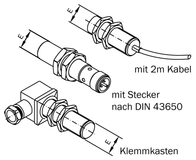 Induktiver Sensor Klemmkasten mit Steckverbindung    DIN