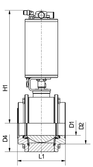 Kugelventil Bund/Nut VMove® Luft/Feder   DIN 11864 Zoll
