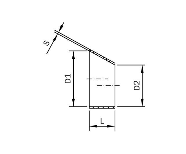 Reduzierstück Schweiß/Schweiß exzentrisch  EN 10374 DIN, Reihe A, Form RES, Ausführung A