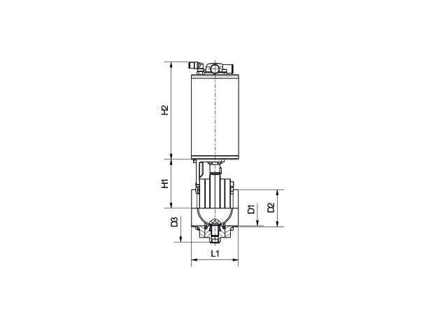 Kompaktzwischenflansch-Scheibenventil VMove® Luft/Feder ATEX   DIN