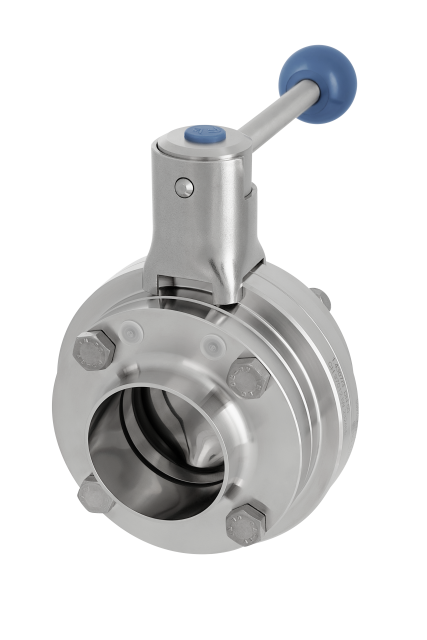 Compact Intermediate Flange Butterfly Valve manually operated    SMS